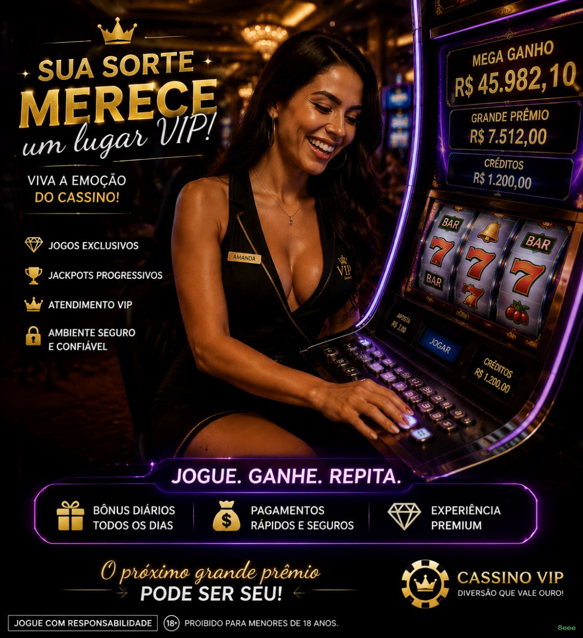 Imagem promocional da 8eee mostrando a plataforma e suas vantagens